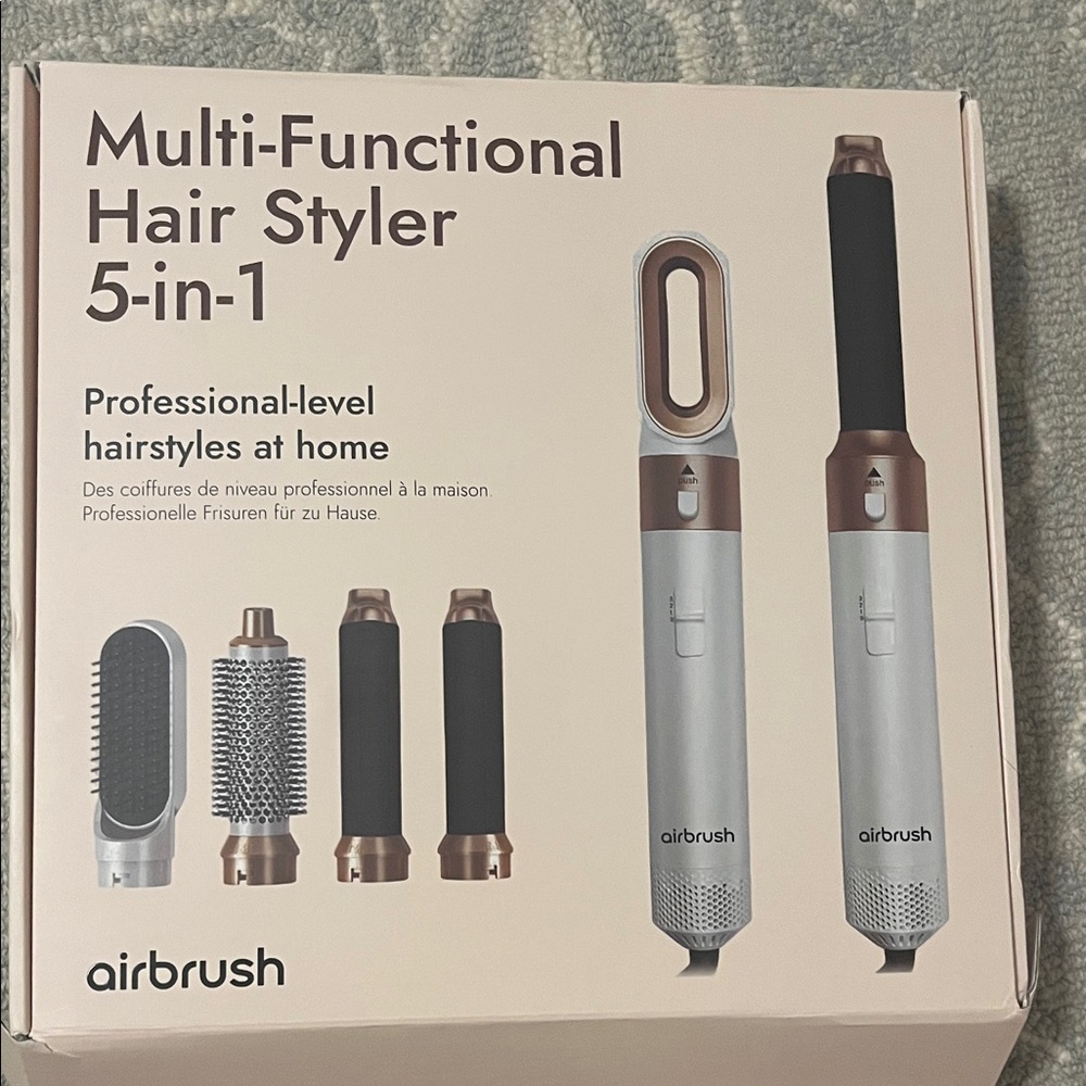 Multi-Functional Hair Styler 5-in-1 - Silver and Brown
